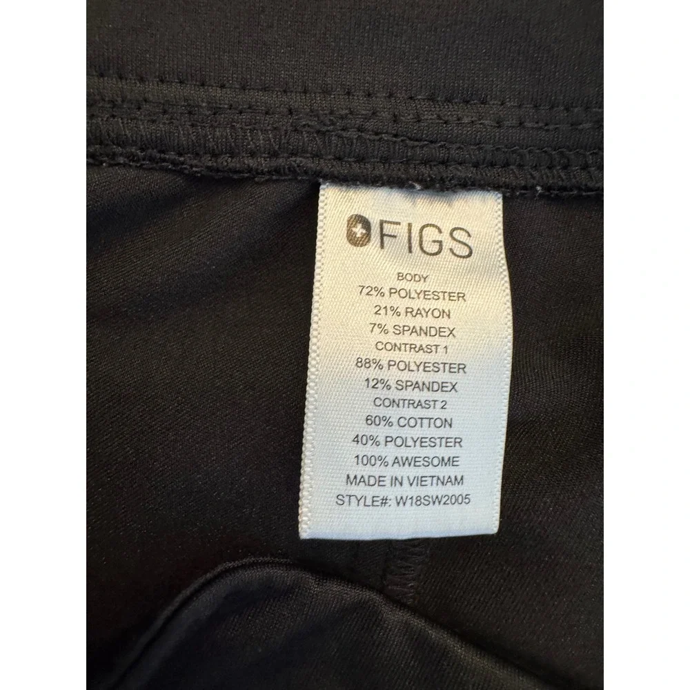 FIGS Zamora Jogger Scrub Pants Black Womens Medium W18SW2005 Yoga Waistband - Picture 6 of 6